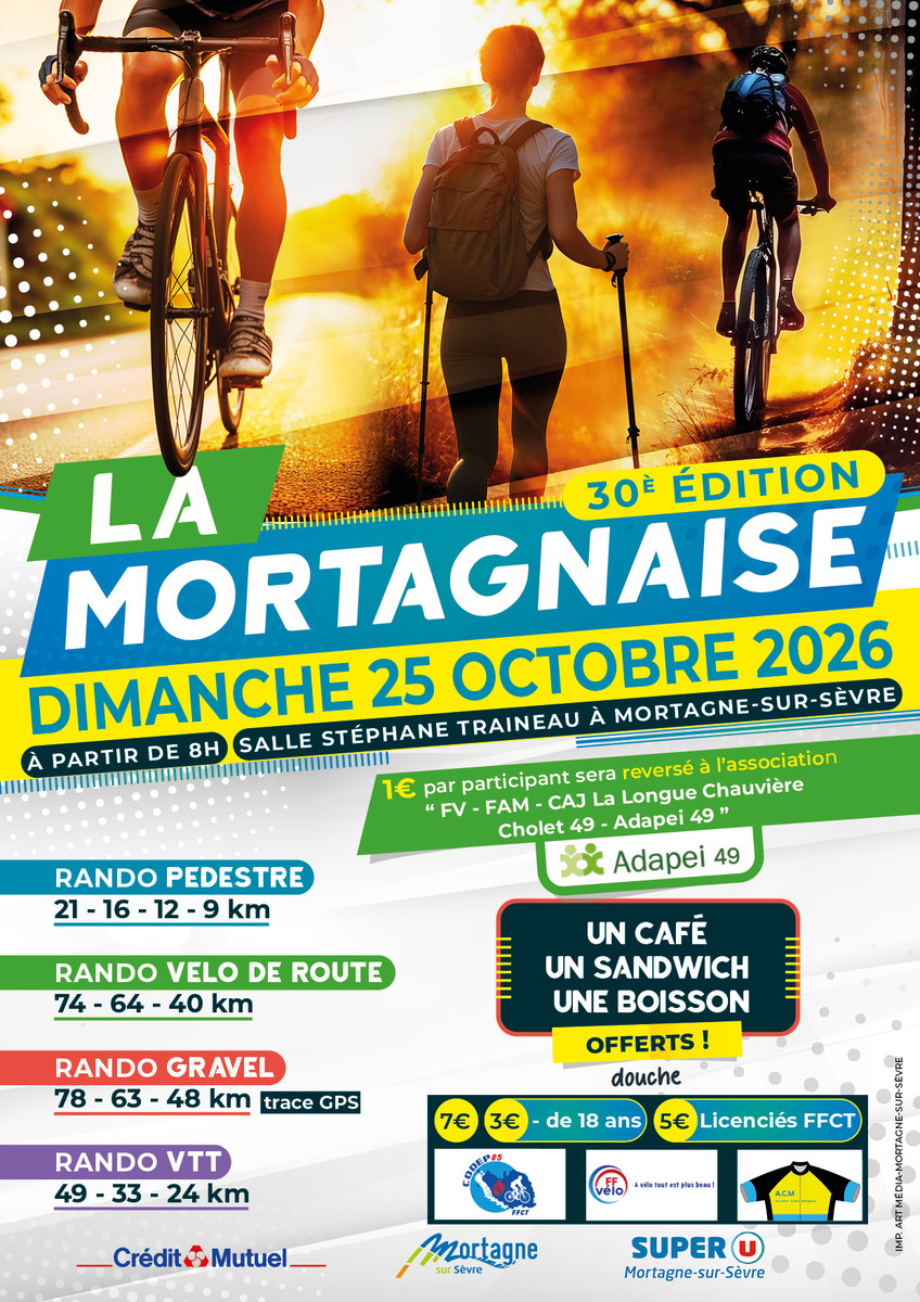 La MORTAGNAISE 2026 le dimanche 25 octobre